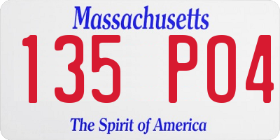 MA license plate 135PO4