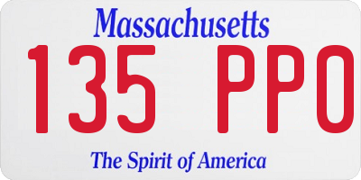 MA license plate 135PP0