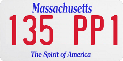 MA license plate 135PP1