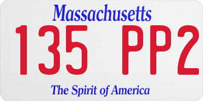 MA license plate 135PP2