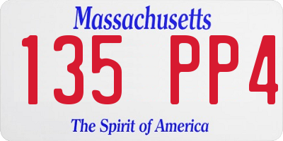 MA license plate 135PP4
