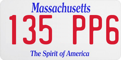 MA license plate 135PP6