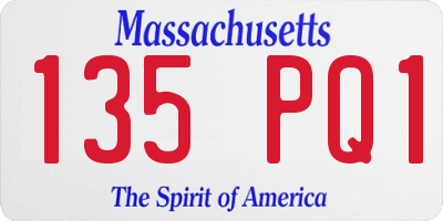 MA license plate 135PQ1