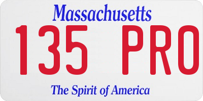 MA license plate 135PR0