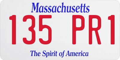 MA license plate 135PR1