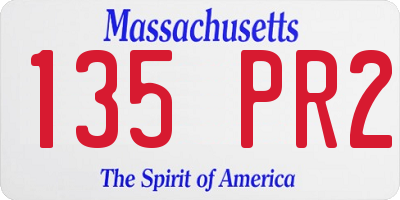 MA license plate 135PR2