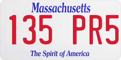 MA license plate 135PR5