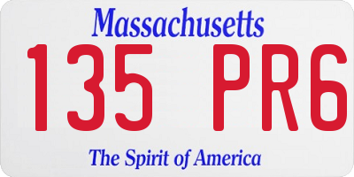 MA license plate 135PR6