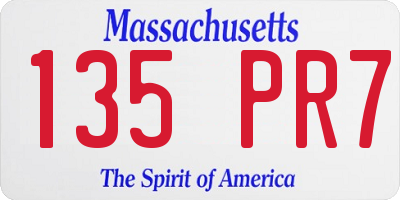 MA license plate 135PR7