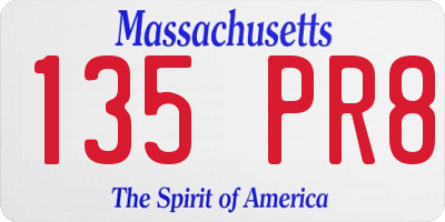 MA license plate 135PR8