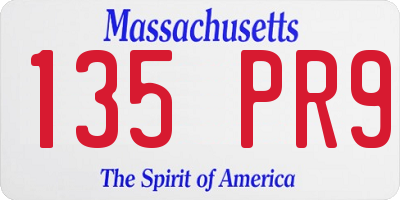 MA license plate 135PR9