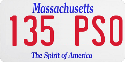 MA license plate 135PS0