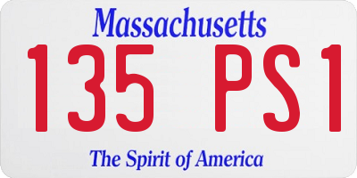 MA license plate 135PS1