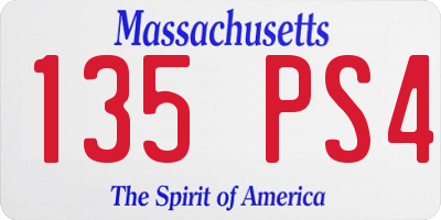 MA license plate 135PS4