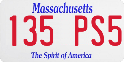 MA license plate 135PS5