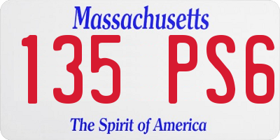 MA license plate 135PS6