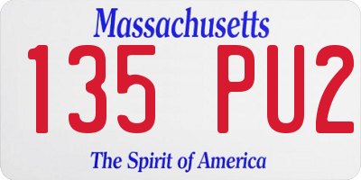 MA license plate 135PU2