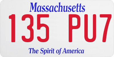 MA license plate 135PU7