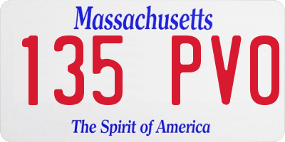 MA license plate 135PV0