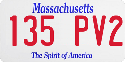 MA license plate 135PV2
