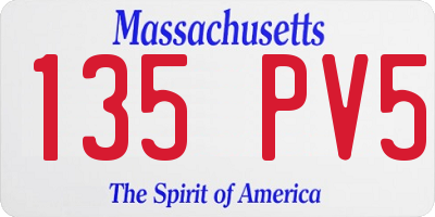 MA license plate 135PV5