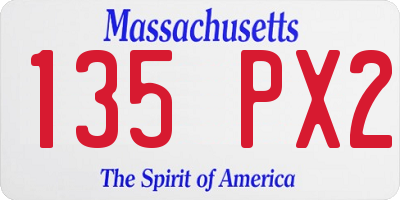 MA license plate 135PX2