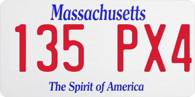 MA license plate 135PX4