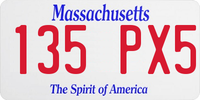 MA license plate 135PX5