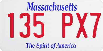 MA license plate 135PX7