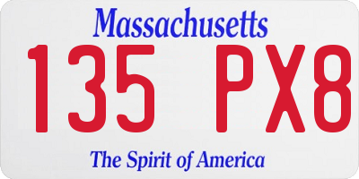 MA license plate 135PX8