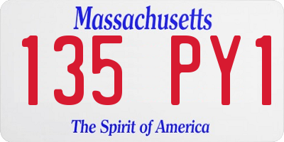 MA license plate 135PY1