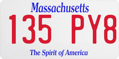 MA license plate 135PY8