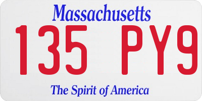 MA license plate 135PY9
