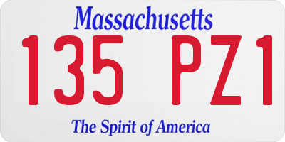 MA license plate 135PZ1