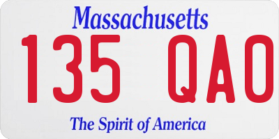 MA license plate 135QA0