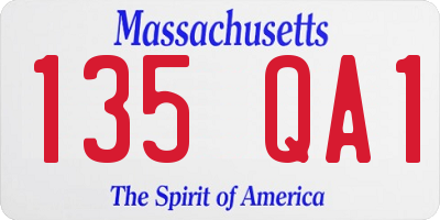 MA license plate 135QA1