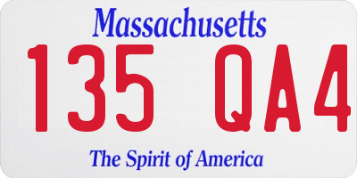 MA license plate 135QA4