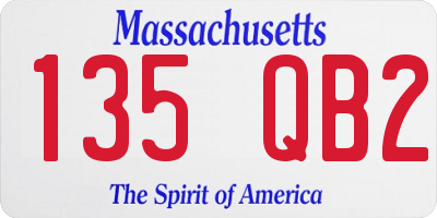 MA license plate 135QB2