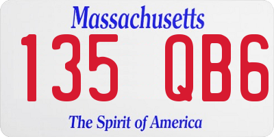 MA license plate 135QB6