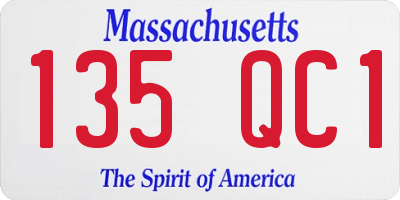 MA license plate 135QC1
