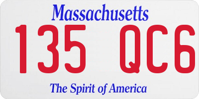 MA license plate 135QC6