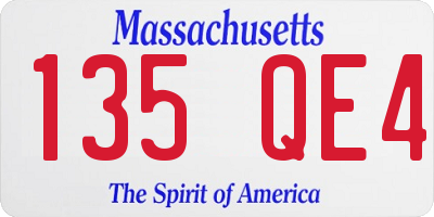 MA license plate 135QE4
