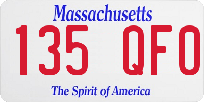 MA license plate 135QF0