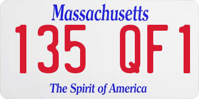 MA license plate 135QF1