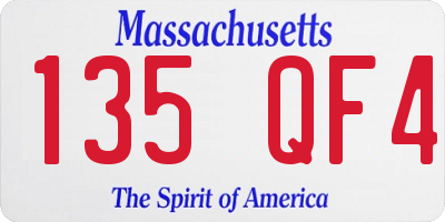 MA license plate 135QF4