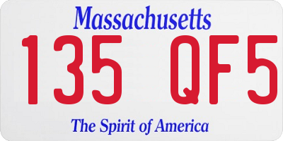MA license plate 135QF5