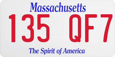 MA license plate 135QF7