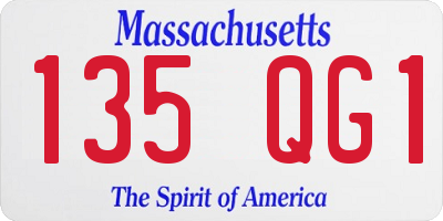 MA license plate 135QG1