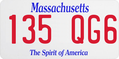 MA license plate 135QG6