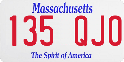 MA license plate 135QJ0